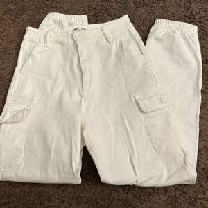 White cargo pants from Adika.